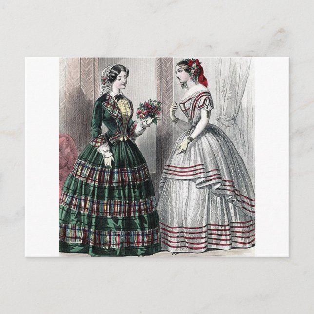 Civil War Antebellum Fashion Ladies Ball Gown Postcard (Front)