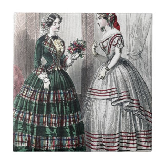 Civil War Antebellum Fashion Ladies Ball Gown Tile