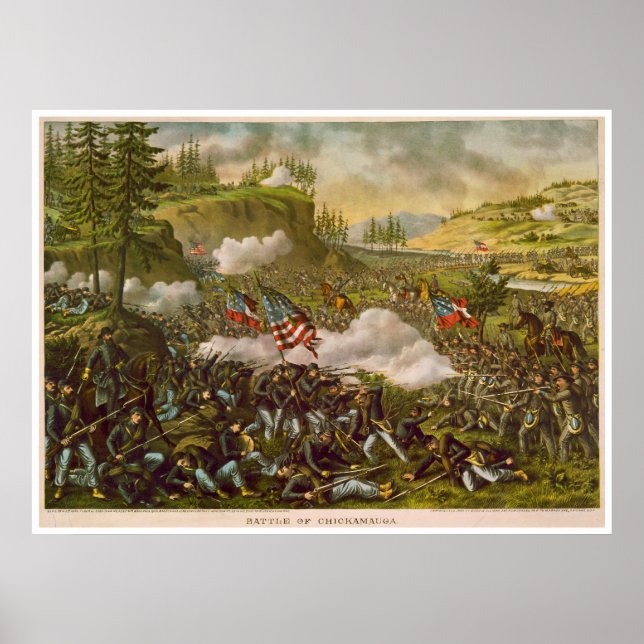 Civil War Battle of Chickamauga by Kurz & Allison Poster (Front)