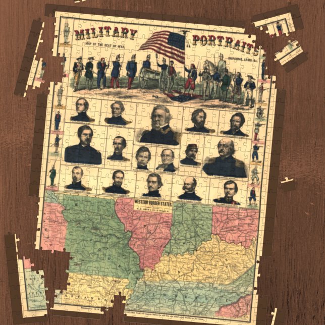 Civil War Border Military Portraits 1861, Restored Jigsaw Puzzle (Creator Uploaded)