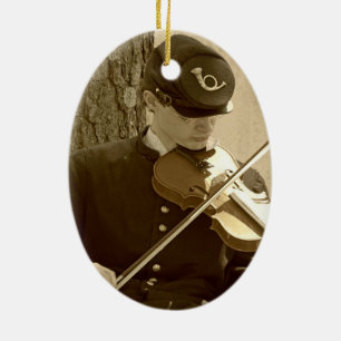 Civil War Fiddle Player Ceramic Tree Decoration