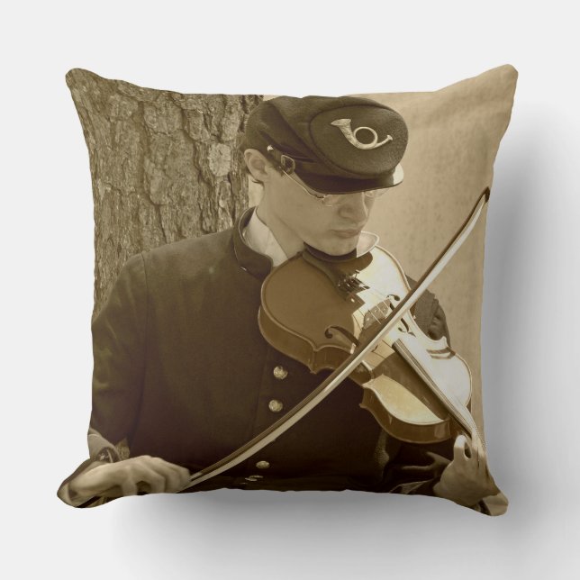 Civil War Fiddle Player Cushion (Front)