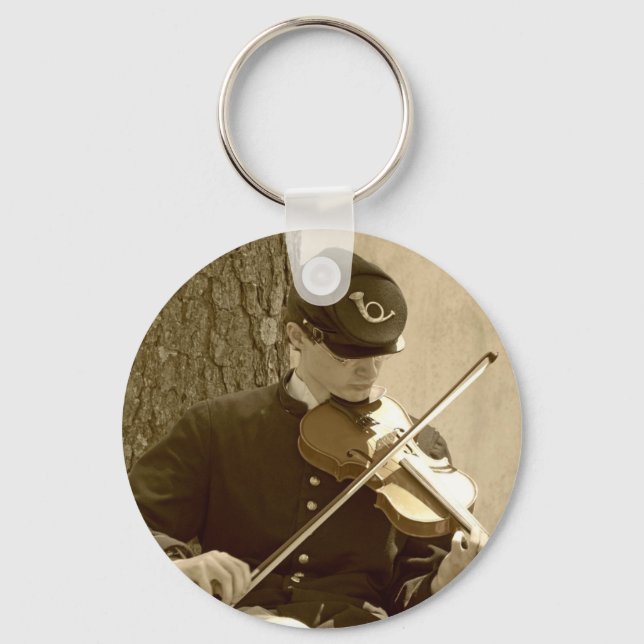 Civil War Fiddle Player Key Ring (Front)