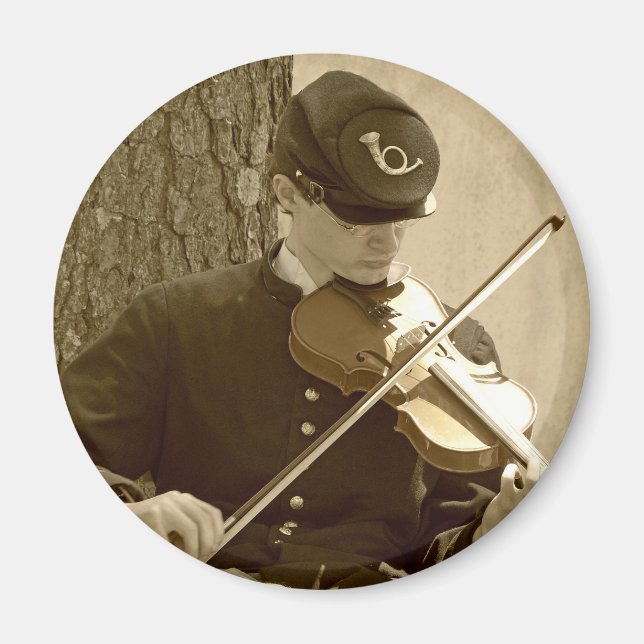 Civil War Fiddle Player Magnet (Front)