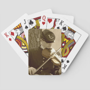 Civil War Fiddle Player Playing Cards