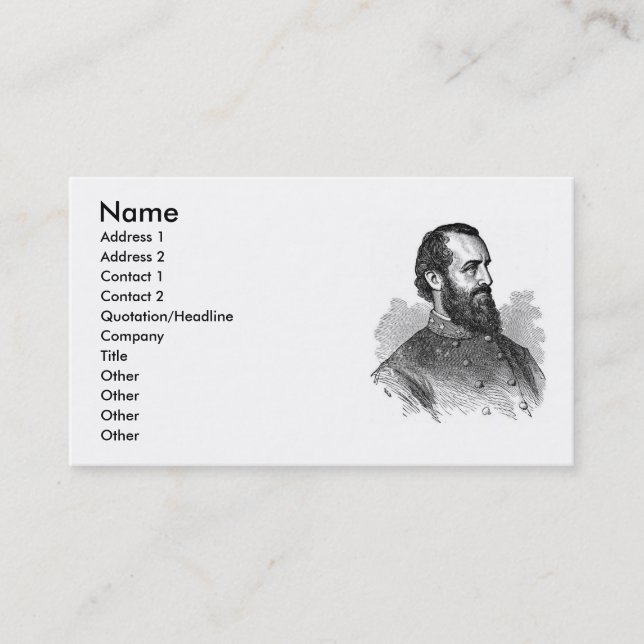 Civil War General Business Card (Front)