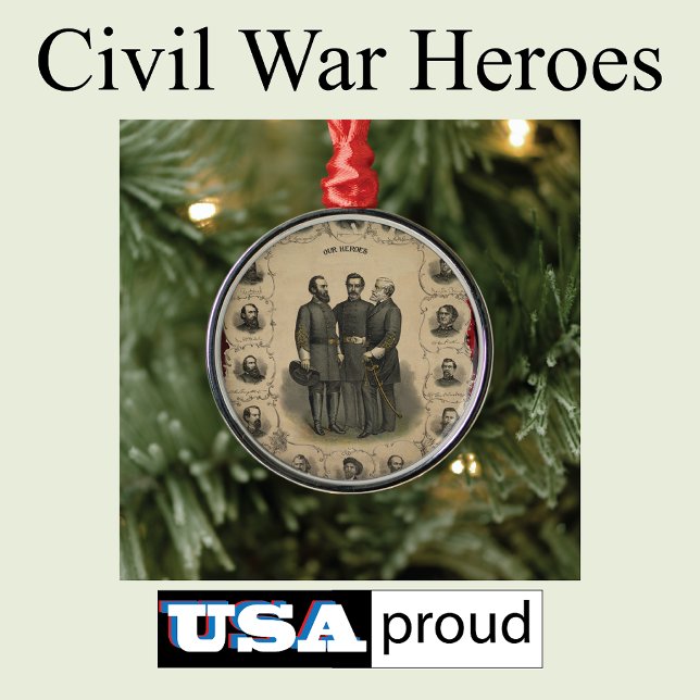 Civil War Heroes 🎖️⚔️ Southern Generals Epic  Metal Tree Decoration (Stonewall Jackson)