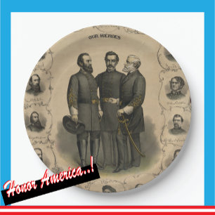 Civil War 🎖️⚔️ Heroes Southern Generals Paper Plate