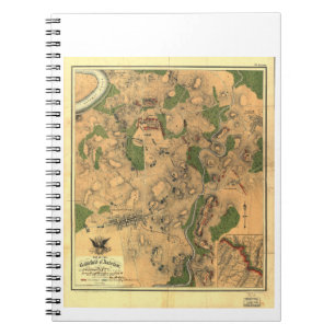 Civil War Map of the Battlefield of Antietam 1862 Spiral Notebook