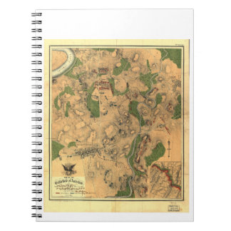 Civil War Map of the Battlefield of Antietam 1862 Spiral Notebook