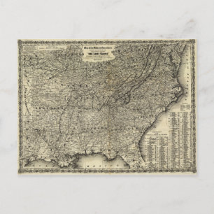 Civil War Military Operations Map The Lost Cause Postcard