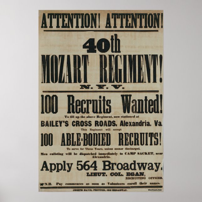 Civil War Recruiting Poster (Front)