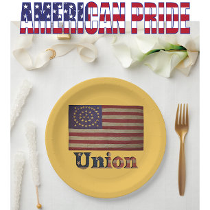 Civil War Union Awesome Charming Flag Paper Plate