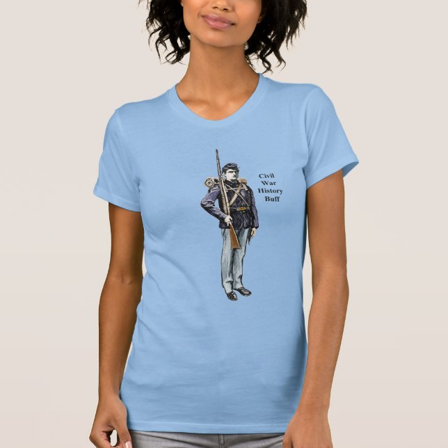 Civil War Union Soldier with Rifle Illustration T-Shirt (Front)