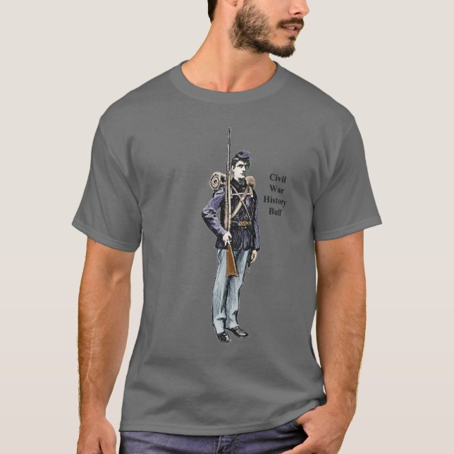 Civil War Union Soldier with Rifle Illustration. T-Shirt (Front)