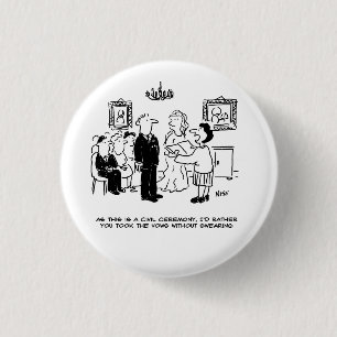 Civil Wedding Ceremony at a Registry Office 3 Cm Round Badge