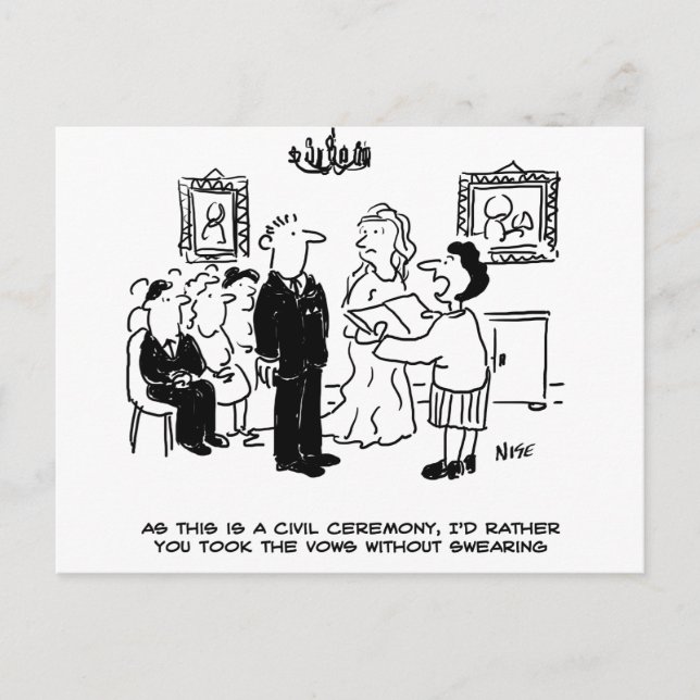 Civil Wedding Ceremony at a Registry Office Postcard (Front)
