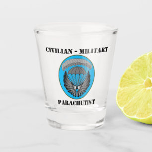 Civilian Military Parachutist Wings Shot glass