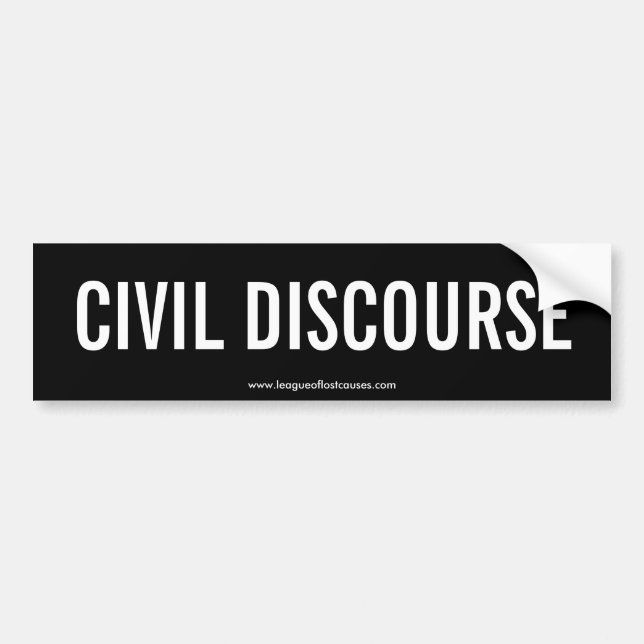 "Civility" bumper sticker (Front)