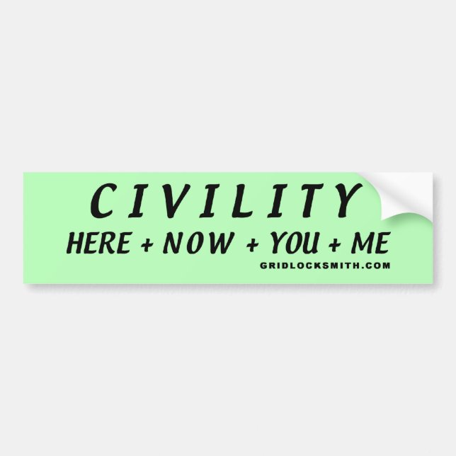 CIVILITY BUMPER STICKER (Front)