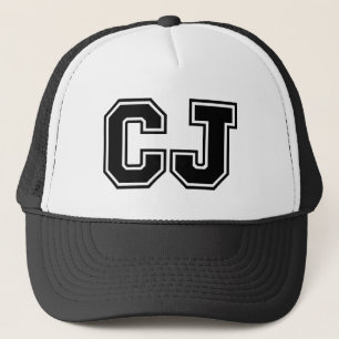 'CJ' Monogram Trucker Hat
