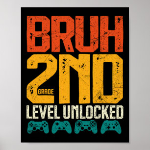 Ck To School 2nd Grade Boys Gamer First Day School Poster