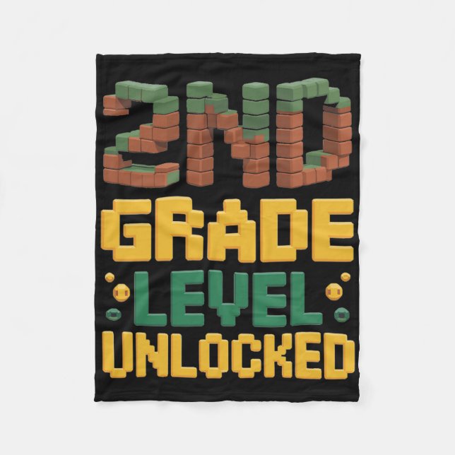 Ck To School 2nd Grade Boys Gamer First Day Second Fleece Blanket (Front)