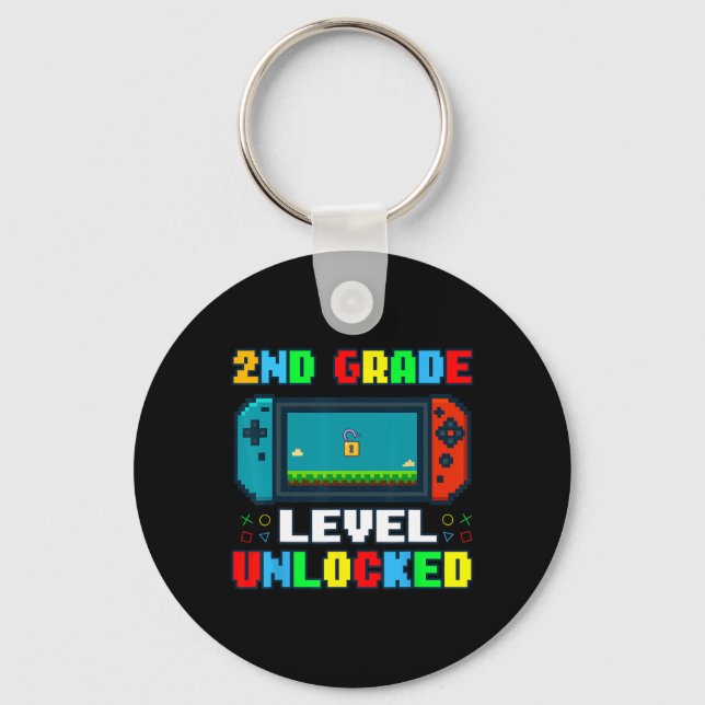 Ck To School 2nd Grade Level Unlocked Gamer Kids B Key Ring (Front)
