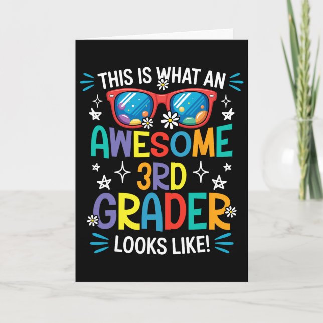 Ck To School 3rd Grade Awesome Third Grader Looks  Card (Front)