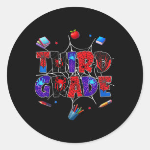 Ck To School 3rd Grade Boys Gamer First Day Of Thi Classic Round Sticker