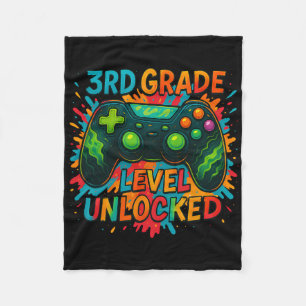 Ck To School 3rd Grade Boys Gamer First Day School Fleece Blanket