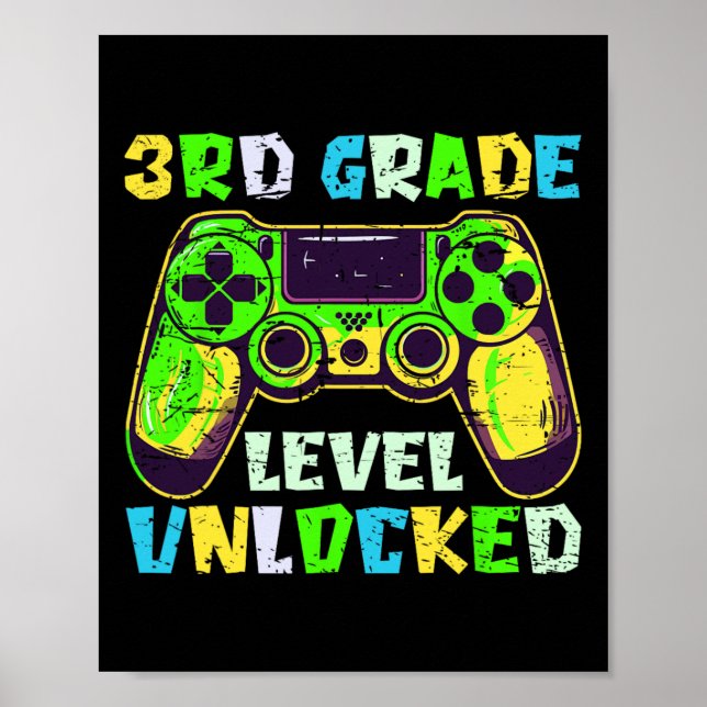 Ck To School 3rd Grade Boys Gamer First Day Third  Poster (Front)