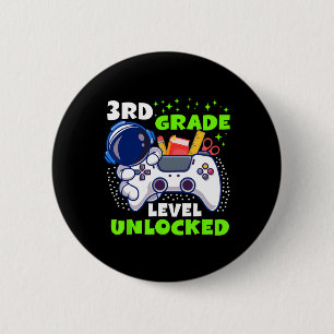 Ck To School 3rd Grade Level Unlocked Gamer Boys K 6 Cm Round Badge