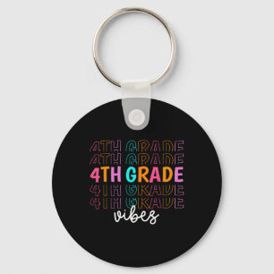 Ck To School 4th Grade Vibes Retro Teacher Student Key Ring