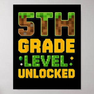 Ck To School 5th Grade Boys Gamer First Day Of Fif Poster