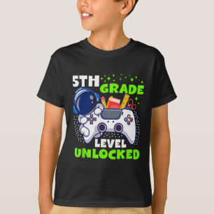 Ck To School 5th Grade Level Unlocked Gamer Boys K T-Shirt