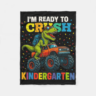Ck To School Boy Dinosaur I'm Ready To Crush Secon Fleece Blanket