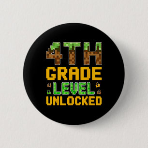 Ck To School Boys Video Gamer First Day Of 4th Gra 6 Cm Round Badge