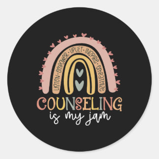 Ck To School Counsellor Counseling Is My Jam Rainb Classic Round Sticker