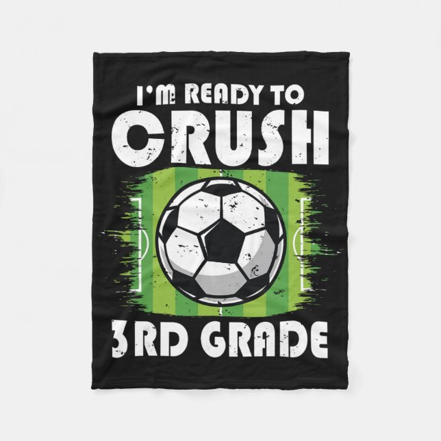 Ck To School First Day Of 3rd Grade Soccer Boys Ki Fleece Blanket (Front)