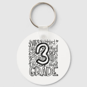Ck To School First Day Of School Typography Third  Key Ring