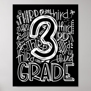 Ck To School First Day Of School Typography Third Poster