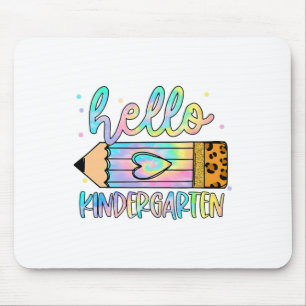 Ck To School Hello Kindergarten Leopard Tie Dye Pe Mouse Pad