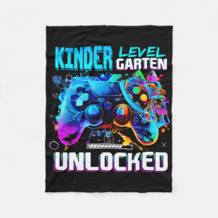 Ck To School Kindergarten Level Unlocked Gamer Kid Fleece Blanket