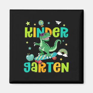 Ck To School Rollin Into Kindergarten T-rex Skateb Magnet