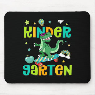 Ck To School Rollin Into Kindergarten T-rex Skateb Mouse Pad