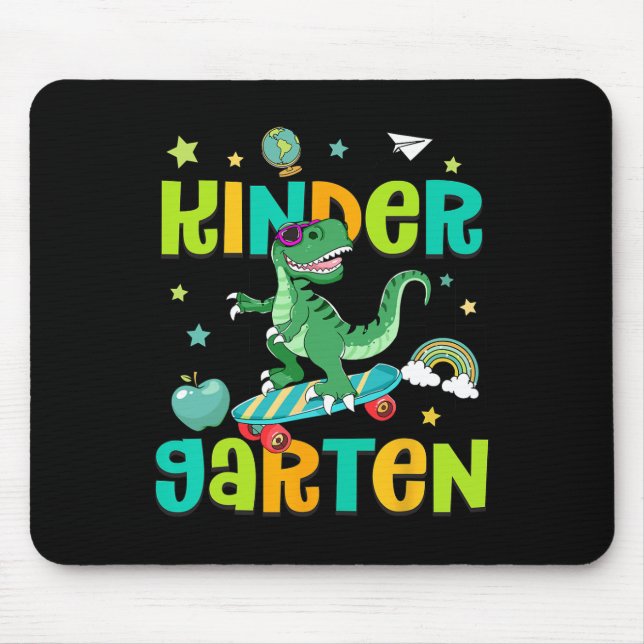 Ck To School Rollin Into Kindergarten T-rex Skateb Mouse Pad (Front)