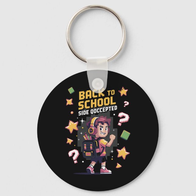 Ck To School Side Quest Accepted Gamer 1  Key Ring (Front)