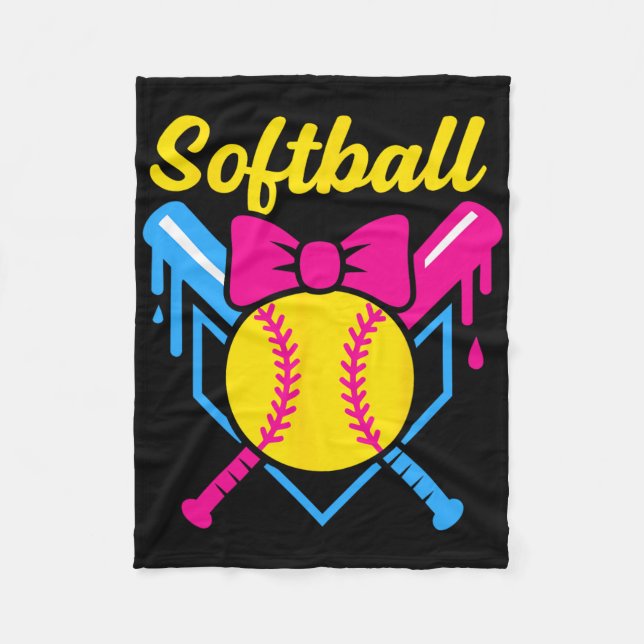 Ck To School Softll Player Ice+cream Softll Drip  Fleece Blanket (Front)
