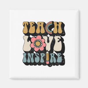 Ck To School Teach Love Inspire Retro Teachers Wom Magnet